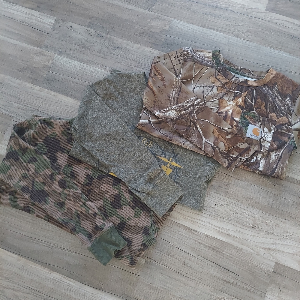Kids Camo Long Sleeve Shirts Size 6 7 Carhartt Cat & Jack